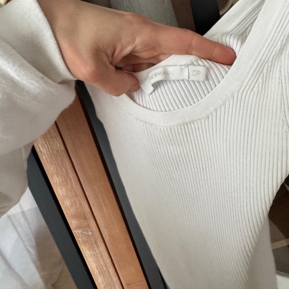 Zimmermann lovestruck ribbed knit tank top scoop neckline neutral capsule basic - Picture 6 of 10